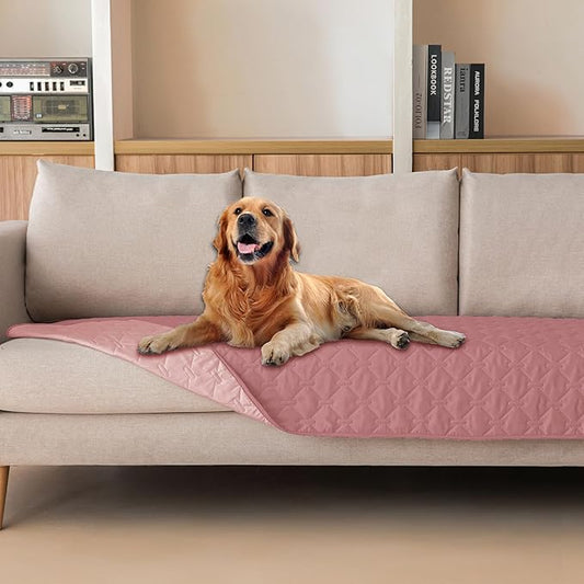 gogobunny 3X Stronger Waterproof Pet Blanket, Scratch Proof Furniture Protector for Dogs Cats, Reversible Cover 30x80 Inch, Dark Pink/Light Pink