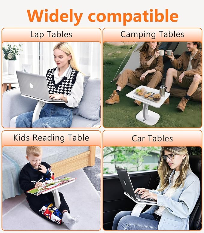 DICMKY Car Seat Tray Table, Adjustable Travel Tray for Kids/Adults, Car Lap Desk for Laptop Computer Tablet Book, Front Passenger/Rear/Driver Seat Food Eating, Essentials Accessories for Long Trips