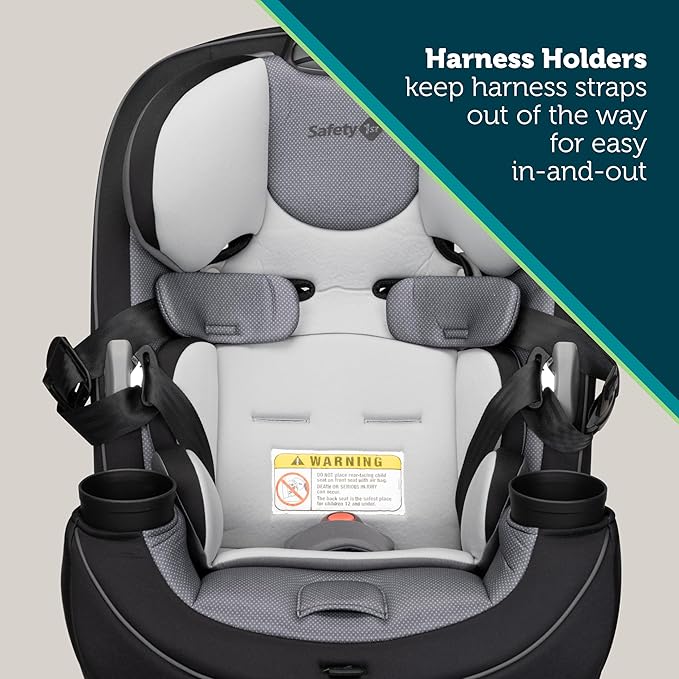 Safety 1st Grow and Go All-in-One Slim Convertible Car Seat, Rear Facing, 5-40 lbs, Forward Facing (30–65 lbs), High Back Booster Seat 40-100 pounds, Evening Dusk