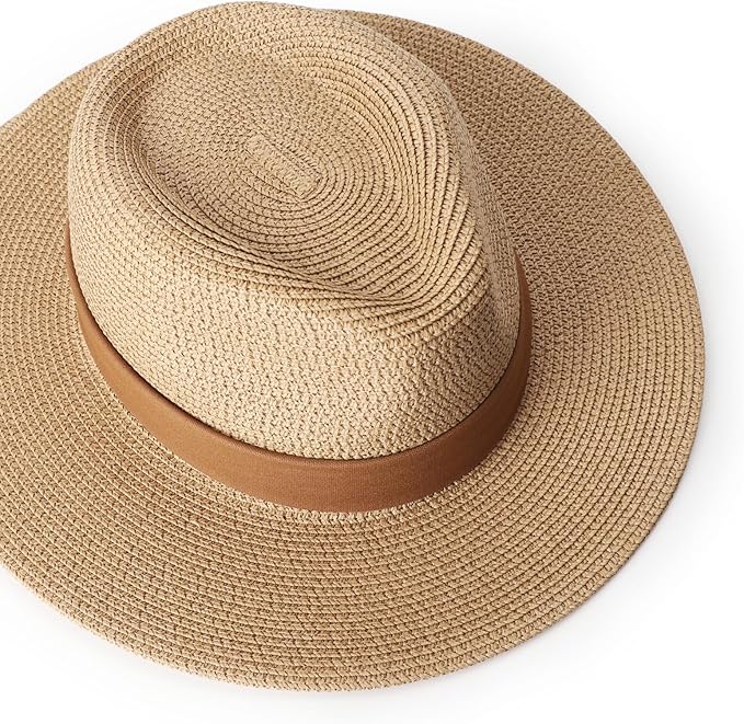 DRESHOW Women Straw Panama Hat