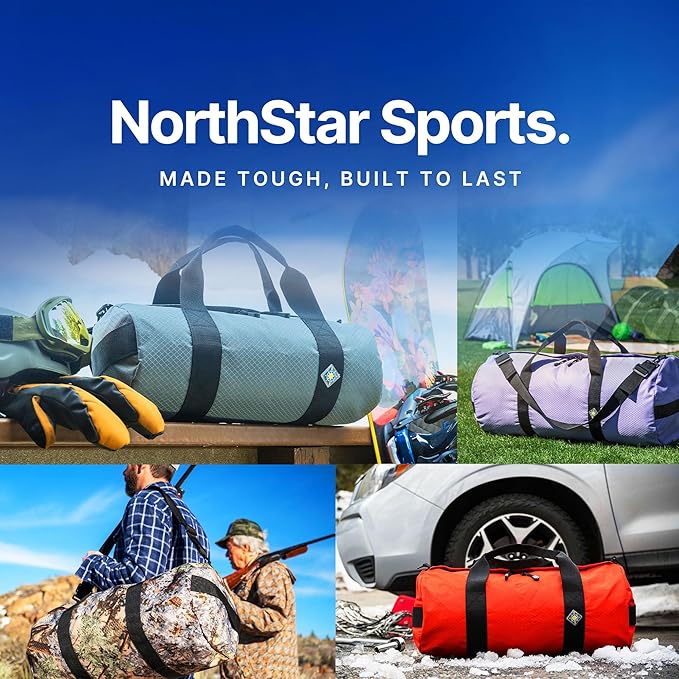 Diamond Ripstop Duffle Bags, Ultra Tough & Tear Resistant, Reinforced Stitching, Weatherproof, Packable Foldable Duffle Bag for Traveling
