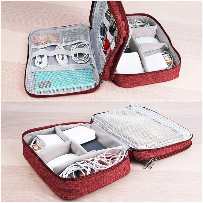 Electronics Organizer, Jelly Comb Electronic Accessories Cable Organizer Bag Waterproof Travel Cable Storage Bag for Charging Cable, Power Bank, iPad