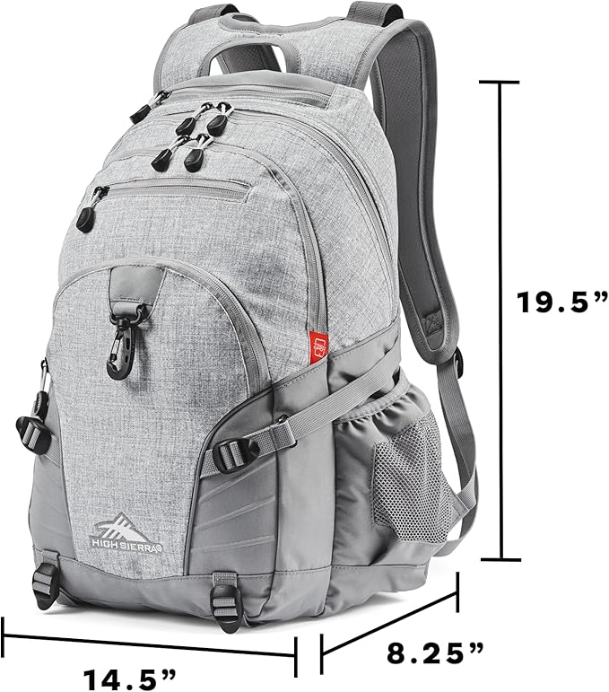 High Sierra Loop Backpack, Travel, or Work Bookbag with tablet sleeve, One Size, Black