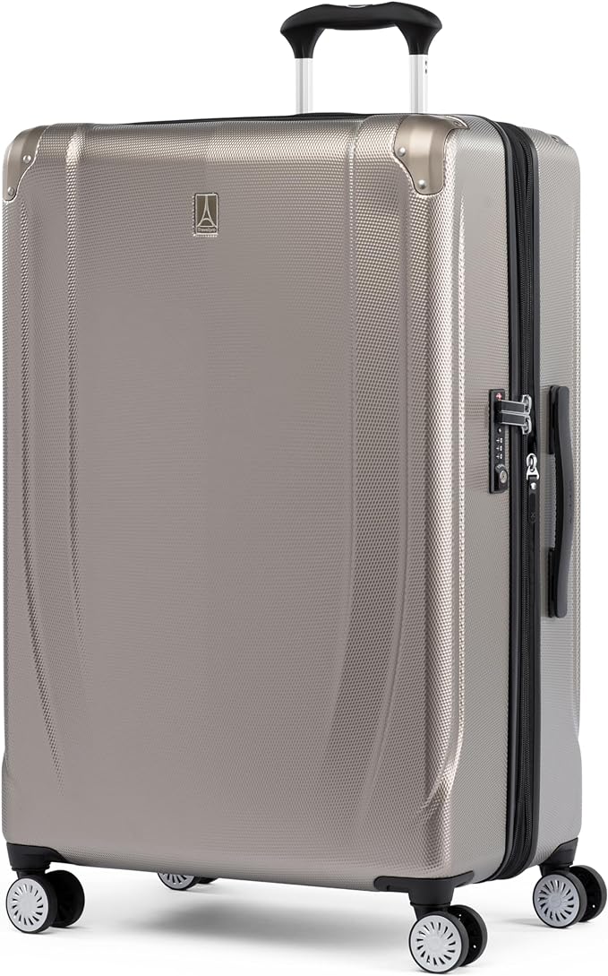 Travelpro Pathways 3 Hardside Expandable Luggage, 8 Spinner Wheels, Lightweight Hard Shell Suitcase, Checked Large 28 Inch, Champagne