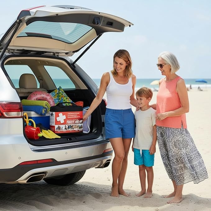 M2 BASICS Premium 300-Piece Emergency First Aid Kit (40 Unique Items) for Home, Car, Business, Travel & Outdoors – Durable Carry Bag, Medical Supplies for Camping & Sports