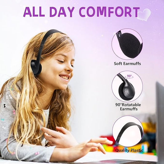 Kids Headphones Bulk 30 Pack for School Students Children Teen Boys Girls, Wholesale Headphones for Classroom Earphones,Group Learning, Computer Lab, Library, Online Lesson and Testing (Black)