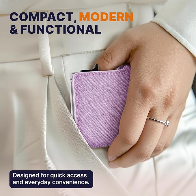 Conceal Plus Small RFID Wallet Women, Slim Compact Travel RFID Blocking Credit Card Holder Womens Wallet, Smart Pop Up RFID Minimalist Card Case, Capacity 6-10 Cards Plus Cash & ID