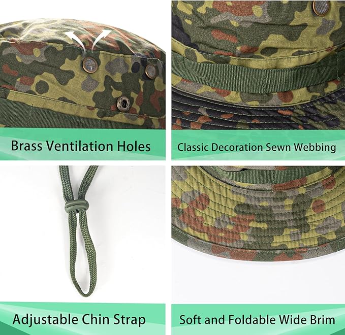 Sun Hats for Men Women Boonie Hat UPF 50+ Bucket Hat Wide Brim UV Protection Fishing Hiking Safari Outdoor Hats