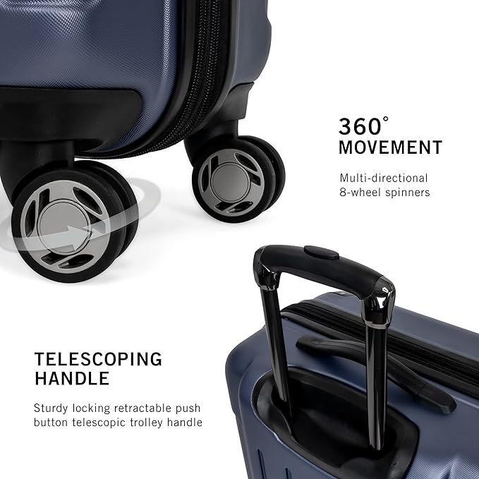 Kenneth Cole REACTION Renegade Luggage Expandable 8-Wheel Spinner Lightweight Hardside Suitcase, Smokey Purple, 24-Inch Checked
