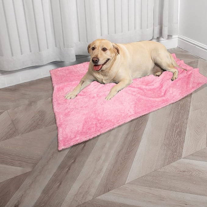 MACEVIA Fluffy Fleece Dog Blankets,Warm Soft Fuzzy Pets Blanket for Puppy,Small,Medium,Large Dogs and Cats,Plush Pet Throws for Bed,Couch,Sofa,Travel(29x40 Inch, Pink)