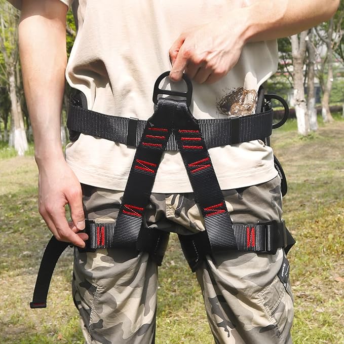 NewDoar Climbing Harness, Mountaineering Rock Climbing Harness, Half Body Harness for Rappelling Fire Rescuing Tree Climbing