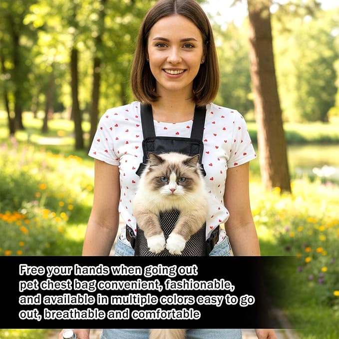Pet Travel Leg-Out Backpack Cat Backpack Carrier Adjustable Pet Front Carriers Cat Bag Hands-Free Dog Carrier Backpacks Holder for Small Medium Dogs Cats Camping Traveling Cycling Walking