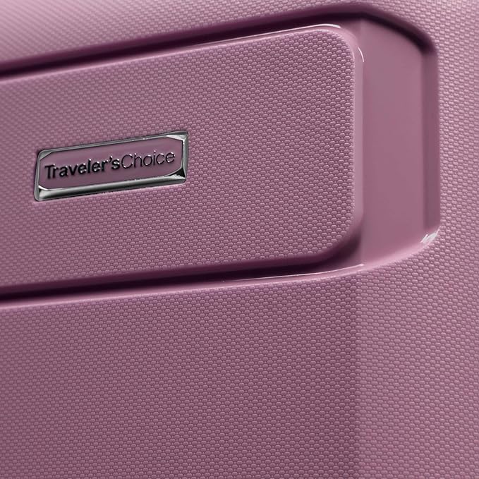 Traveler's Choice Pagosa Indestructible Hardshell Expandable Spinner Luggage, Mauve, 22-Inch Carry-on