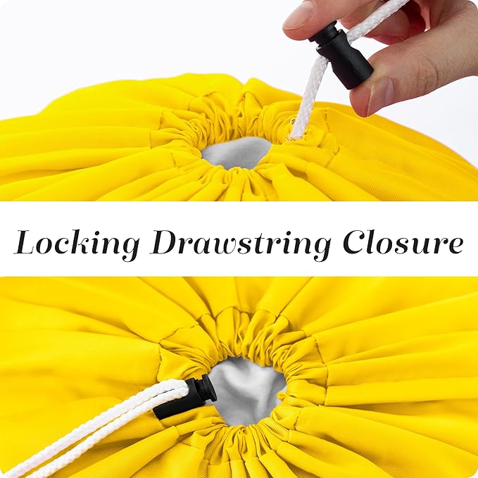 Nylon XL Laundry Bag - Locking Drawstring Closure, Machine Washable, These Large Bags Will Fit a Laundry Basket and Strong Enough to Carry up to Two Loads of Clothes (Yellow | 30" x 40")
