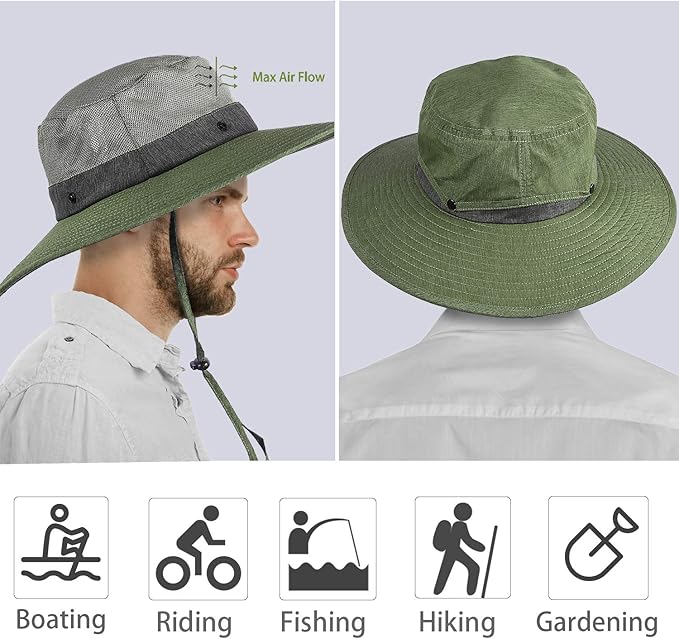 Solaris Sun Hat with Neck Flap, UPF 50 Sun Protection Lightweight Sun Cap for Men Women, Wide Brim Hat for Fishing Hiking