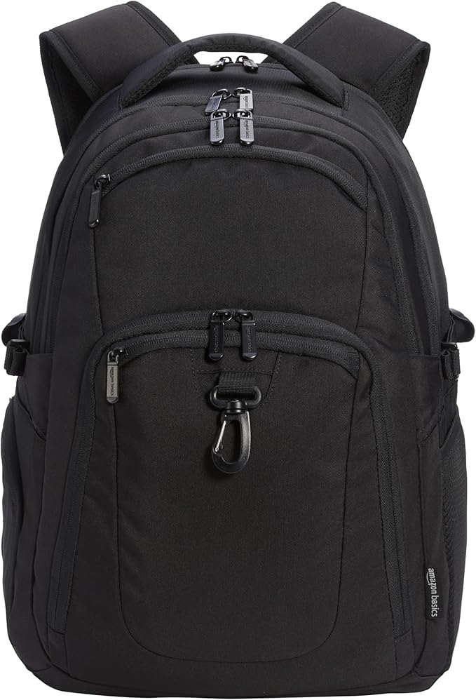 Amazon Basics Travel Laptop Backpack for 17 in / 43.1 cm Laptop, Black