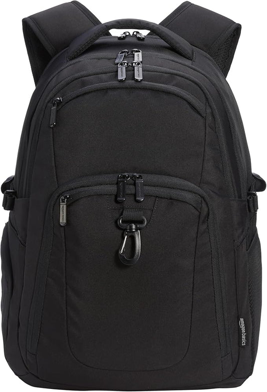 Amazon Basics Travel Laptop Backpack for 17 in / 43.1 cm Laptop, Black