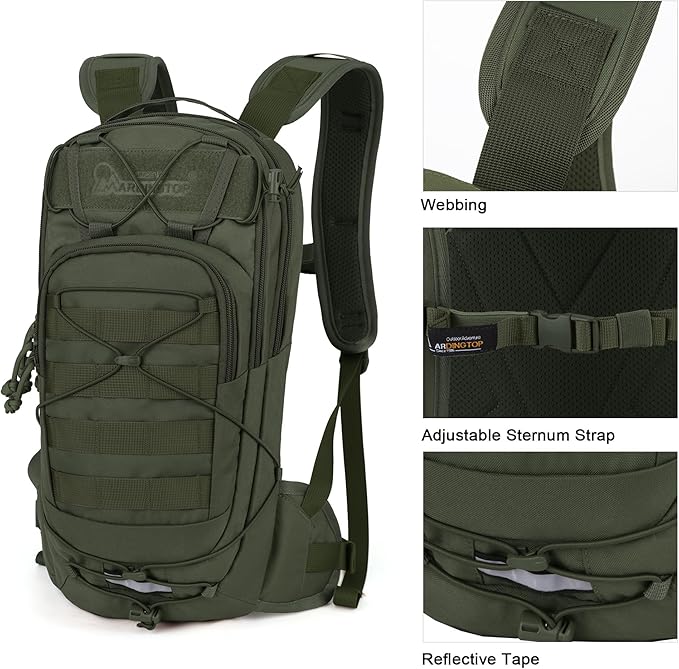 Mardingtop10L Small Tactical Molle Hydration Backpack,Cycling Backpack for Biking,Cycling and Running EDC Daypack