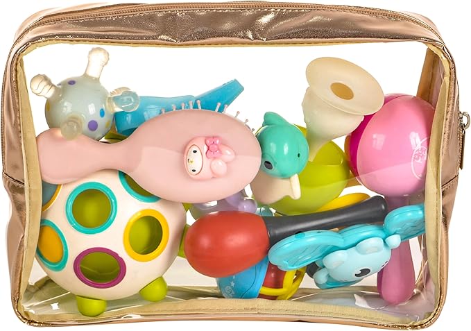 TSA Approved 5-Piece Diaper Bag Organizer Pouch Set Clear Waterproof TPU Kids Toiletry Storage Set Travel Packing Clutch Cube Bags for Baby Nursing