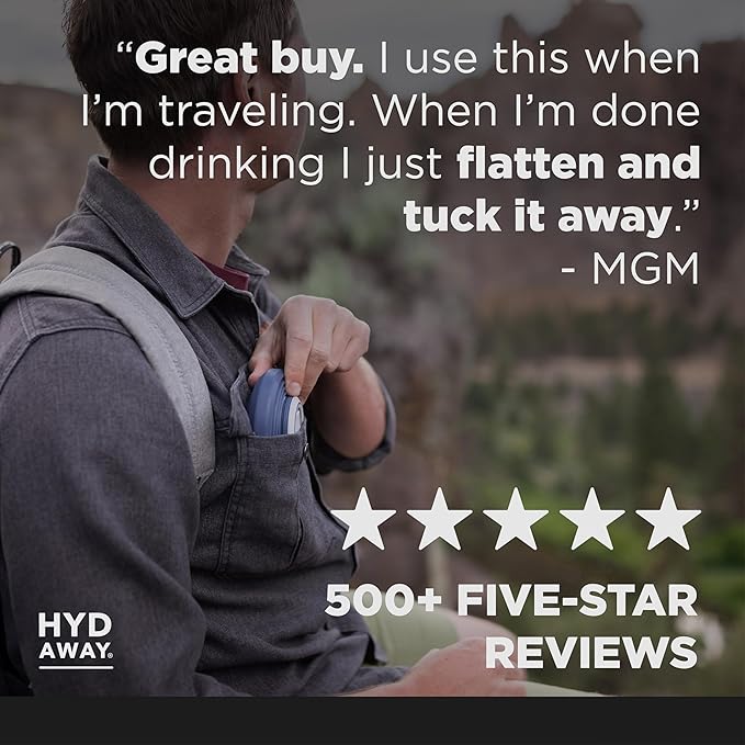 HYDAWAY 17oz Collapsible Water Bottle - BPA-Free, Leakproof, Lightweight, and Space-Saving - Perfect for Travel, Hiking, and Everyday Hydration