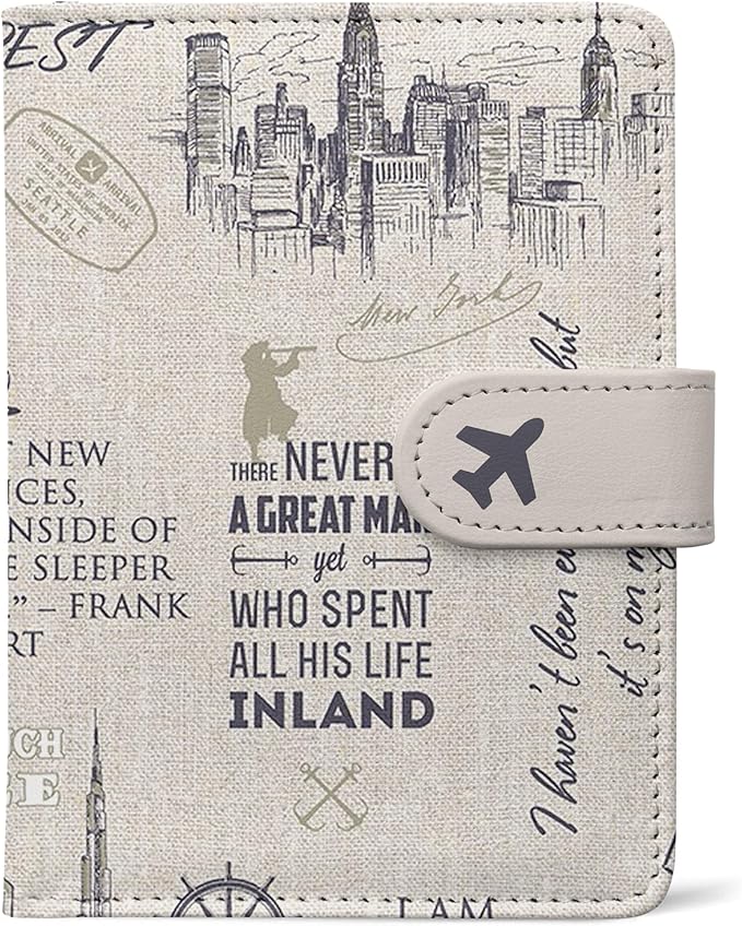 Passport Holder, Travel Wallet Cover with Pen Loop | Cute RFID Blocking Leather Case with Magnetic Closure for Travel Essentials-Travel