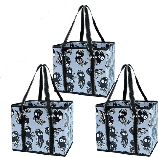 BeeGreen Large Waterproof Reusable Bags Christmas Heavy Duty Shopping Tote for Groceries Pool Gift with Webbing Handles