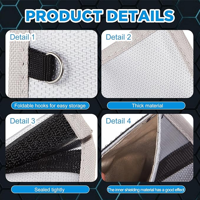 Dunzy Ghost Hunting Box Faraday Pouch Ghost Hunting Equipment 7.9 x 4.9 in Fireproof Waterproof Faraday Bags Shield Electromagnetic Interference Case Investigation Paranormal Equipment