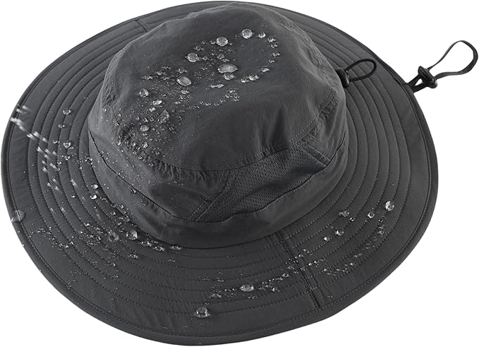Connectyle Outdoor UPF50+ Men's Sun Hat Foldable Wide Brim Bucket Hat for Fishing Hiking Gardening Breathable Safari Hat