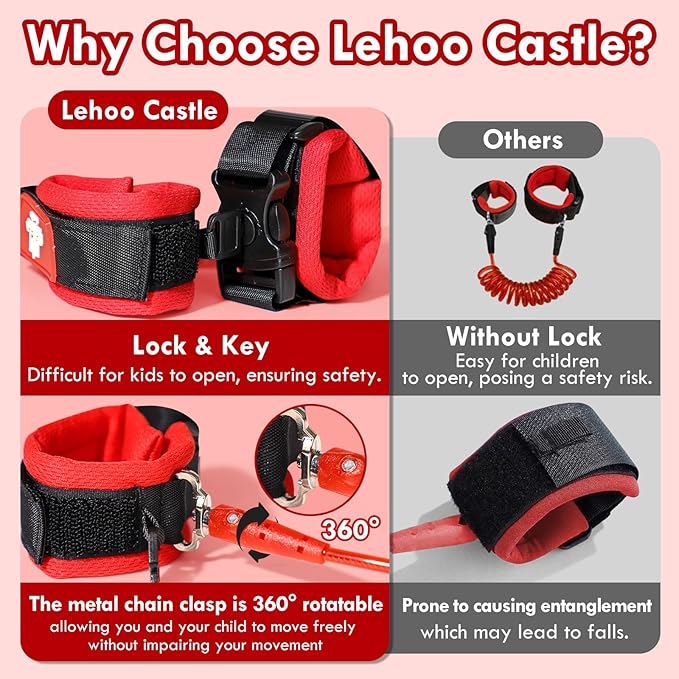 Lehoo Castle Toddler Leash for Walking, Baby Leashes for Toddlers Boys, Kid Harness with Leash, Child Safety Leash Anti Lost Wrist Link (Mickey)