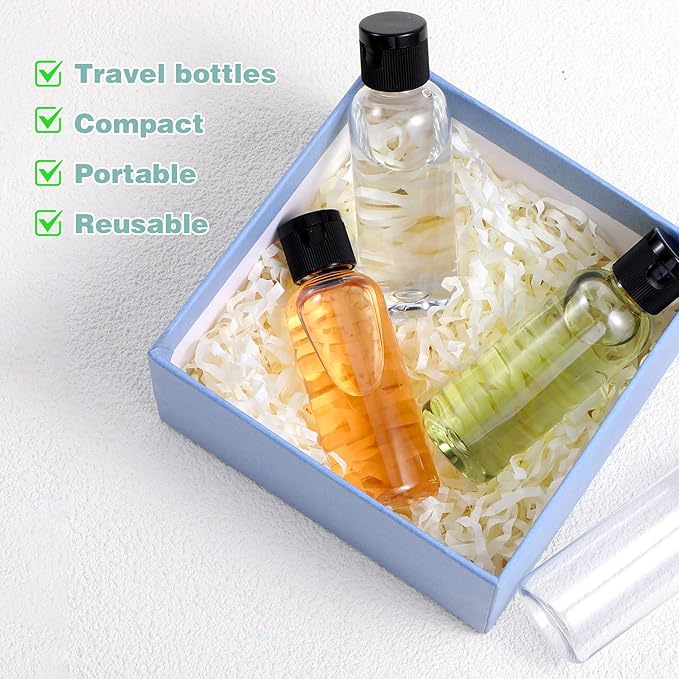 10PCS 1.7oz Travel Bottles for Toiletries Leak Proof Clear Plastic Empty Refillable Container with Flip Cap for Shampoo Conditioner Lotion Body Soap Cream Mini Travel Size Containers