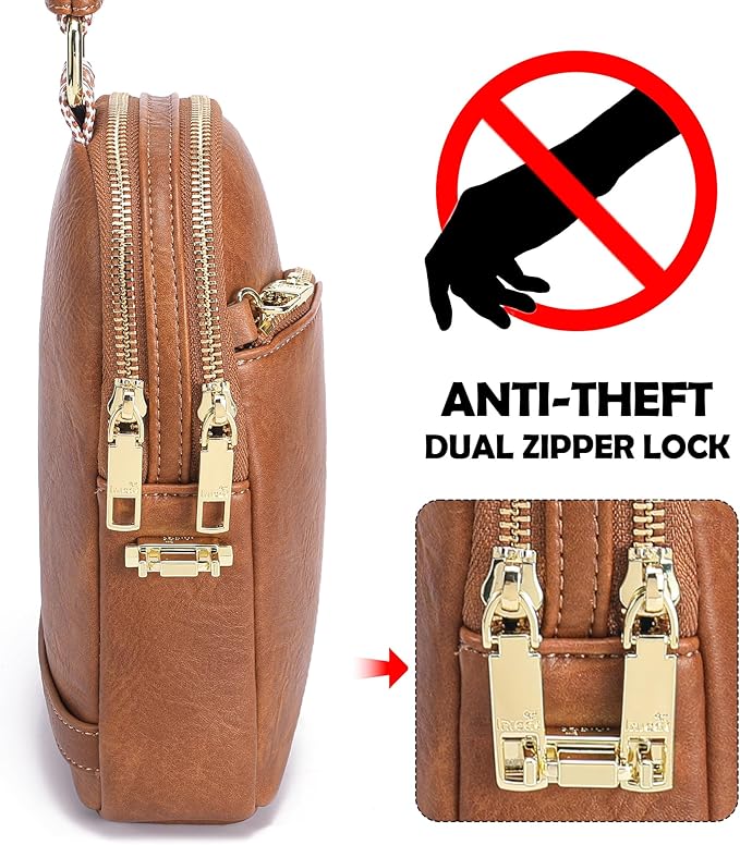 INICAT RFID Blocking Sling Bag Anti Theft Crossbody Bags Women Valentine's Day Gifts Travel Purses Vegan Leather