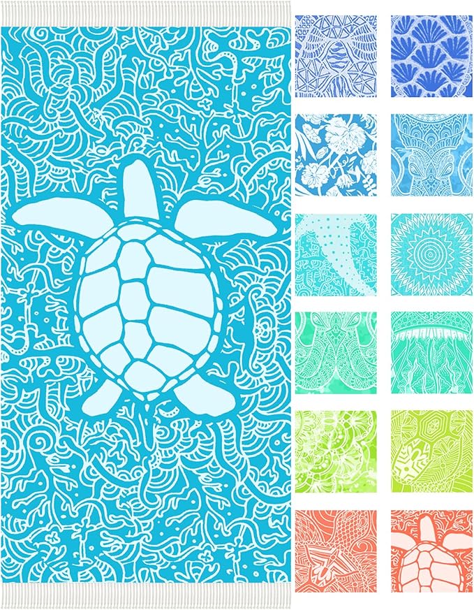 Thin Turkish Beach Towel Lightweight Soft Cotton Extra Large XL Oversized Sand Free Sandproof Absorbent Quick Dry Towels Cloud Bath Pool Travel Compact Essentials Accessories for Adult Gifts