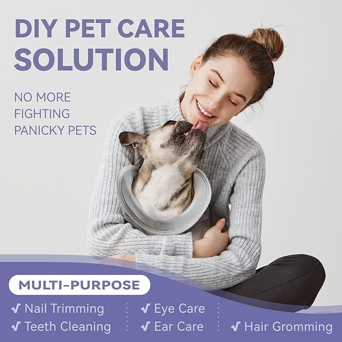 Loflaze Dog Grooming Hammock Harness for Dogs & Cats with Pet Nail Clipper Trimmer - Cat Hanger Sling for Trimming Clipping Nails- Dog Hammock Restraint Bag for Small Medium Large pet （ Purple S）