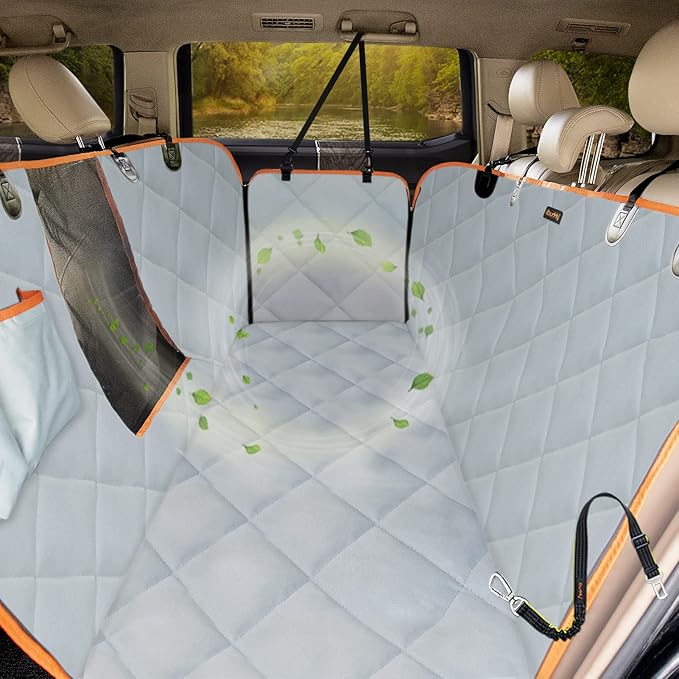 iBuddy Dog Seat Covers for Trucks 100% Waterproof Car Hammock for Truck Back Seat Durable X-Large Dog Seat Cover Against Dirt and Fur Machine Washable Pet Seat Cover for Trucks and Large SUVs