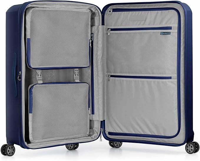 Traveler's Choice Pagosa Indestructible Hardshell Expandable Spinner Luggage, Navy, 3-Piece Set (22/26/30)