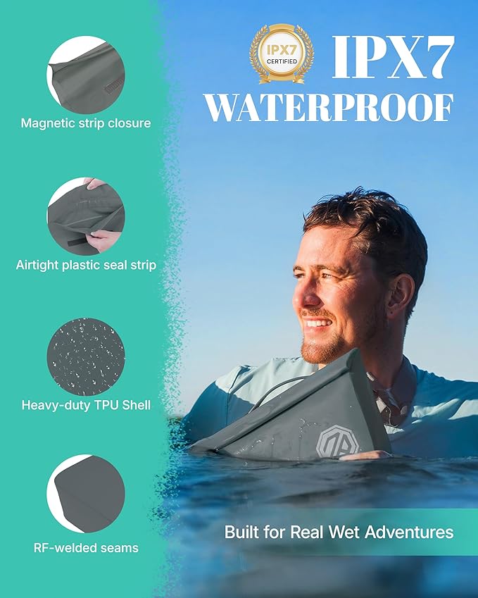 niphean IPX7 Waterproof Fanny Pack with Magnetic One-Hand Closure, Durable Waterproof Dry Bag Kayaking Accessories, Paddle Board, Beach Cruise Essentials, 2.5L Phone Pouch Dry Bags for Men & Women