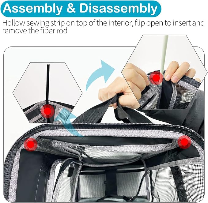 Wakytu TSA Approved Pet Carrier for Small Medium Cats and Dogs | Dog Carrier with Adequate Ventilation | 4 Mesh Windows, 3 Entrance, Locking Safety Zippers, Padded Shoulder Strap, Black