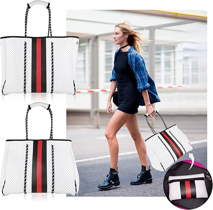 QOGiR Neoprene Multipurpose Beach Bag Tote with Inner Zipper Pocket … … … …