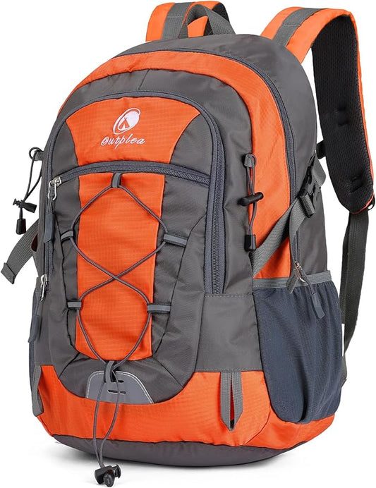 25L Small Hiking Backpack Daypack for Men Women, Waterproof Outdoor Backpack with Chest Strap for Camping, Orange