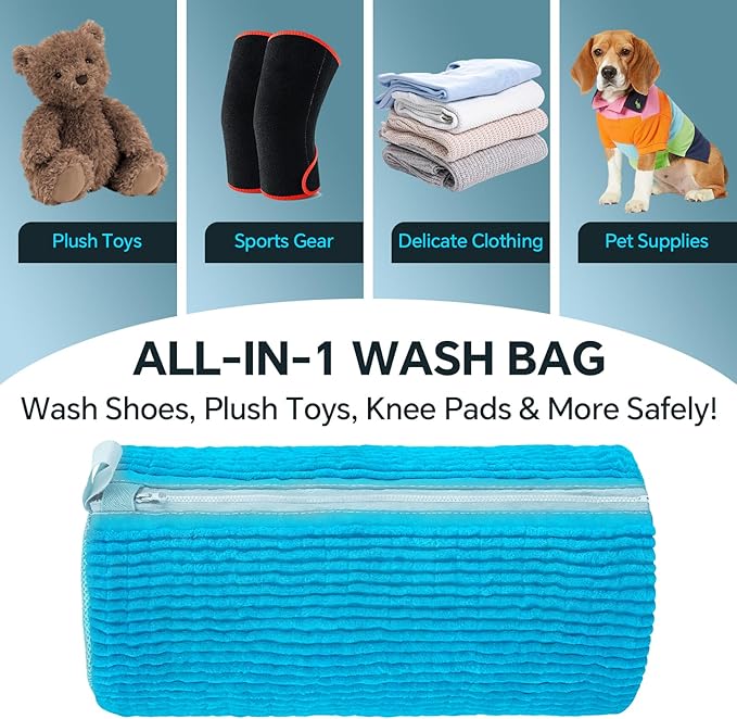 Shoe Washing Machine Bag: 2 Pack Reusable Shoes Cleaning Bags, Heavy Duty Shoe Laundry Bag for Washer & Dryer, 360° Deep Clean for Sneakers Tennis Shoes, Gifts for Women Men