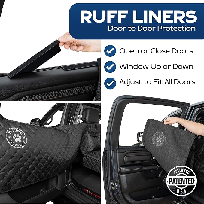 Ruff Liners Medium Back Seat Extender for Dogs, Black – As Seen on Shark Tank – Hard Bottom Platform for Cars, SUVs & Mid-Size Trucks, 400lb Support, Waterproof – Rigid Back Seat Cover for Dogs