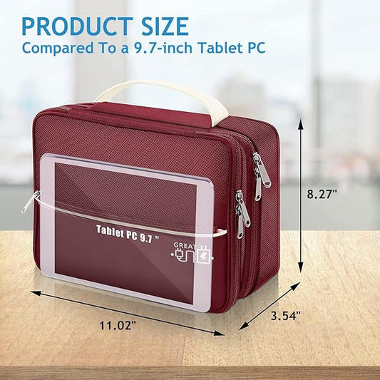 Electronics Travel Organizer, Double Layer Cable Organizer Bag Waterproof Electronics Accessories Storage Bag for Charger, Phone, Power Bank, Hard Drive, Cord, Tablet