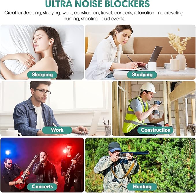 100 Pairs Orange Foam Ear Plugs - 33dB NRR Highest Protection, Soft & Comfortable Noise Canceling Earplugs for Sleeping, Work, Snoring, Construction, Loud Noise