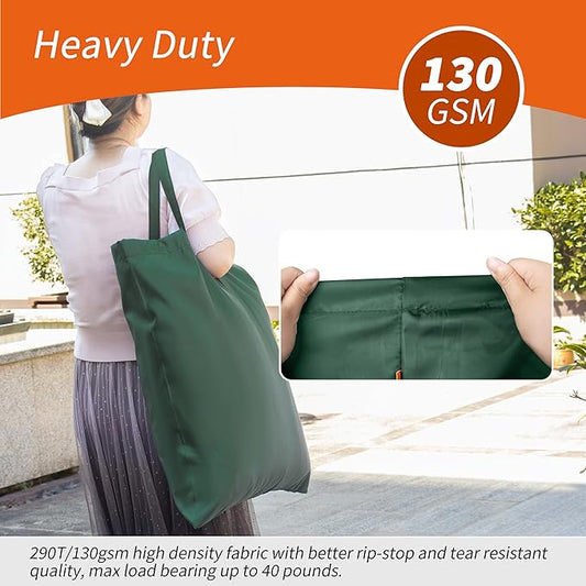 Polecasa Small Heavy Duty Laundry Bag with 130gsm Tear Resistant Fabric and Handles, Easy to Carry Durable Dirty Clothes Drawstring Bag, Perfect for College Dorm, Travel 21”x24”, Green