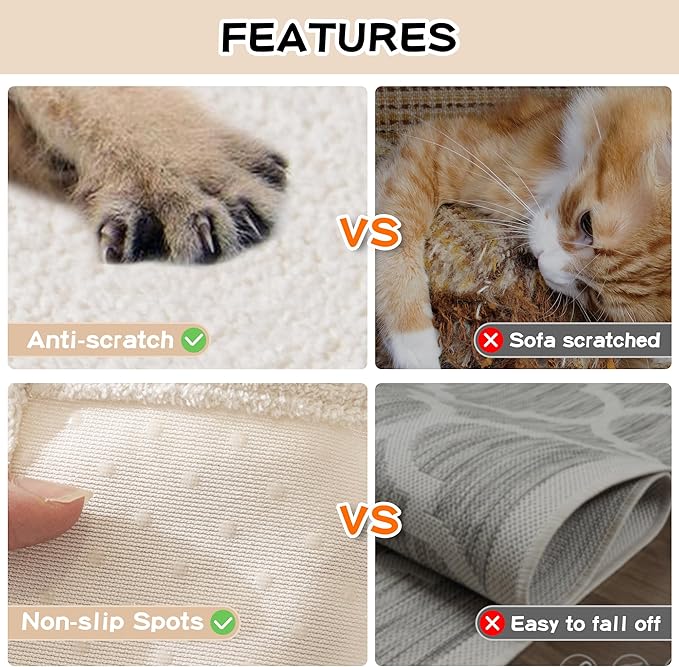 MEETSKY Couch Cover for 2 Cushion Sofa Washable, Cat Scratch Proof Sofa Covers, Furniture Protector Love Seat L Shape Soft Sectional Couch Covers for Dogs Pets, 71" x 102", Creamy White