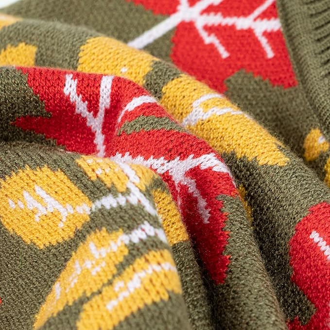 Fitwarm Maple Dog Sweater, Thermal Dog Winter Clothes for Small Dogs Boy Girl, Fall Pet Outfit, Red, Yellow, White, Olive Green, XS