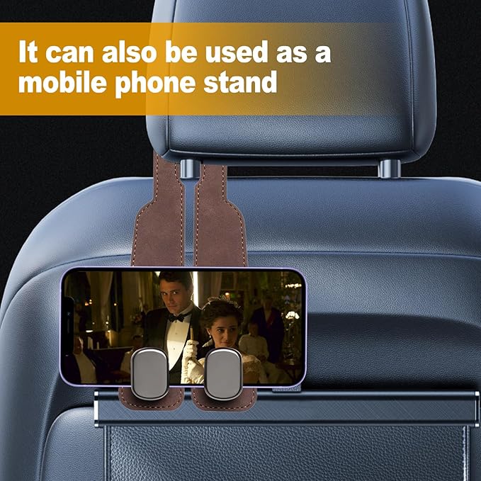 Car Purse Hook Purse Hook for Car Seats Headrest Car Seat Hooks,Heavy Duty Vehicle Organizer for Handbags, Groceries, Purses, Keep Car Tidy (Brown, 2 Pack)