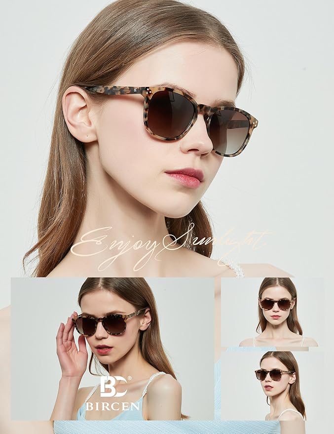 Polarized Sunglasses For Women UV - Protection Womens Trendy Fashion Large Shades With Acetate Frame BC2110