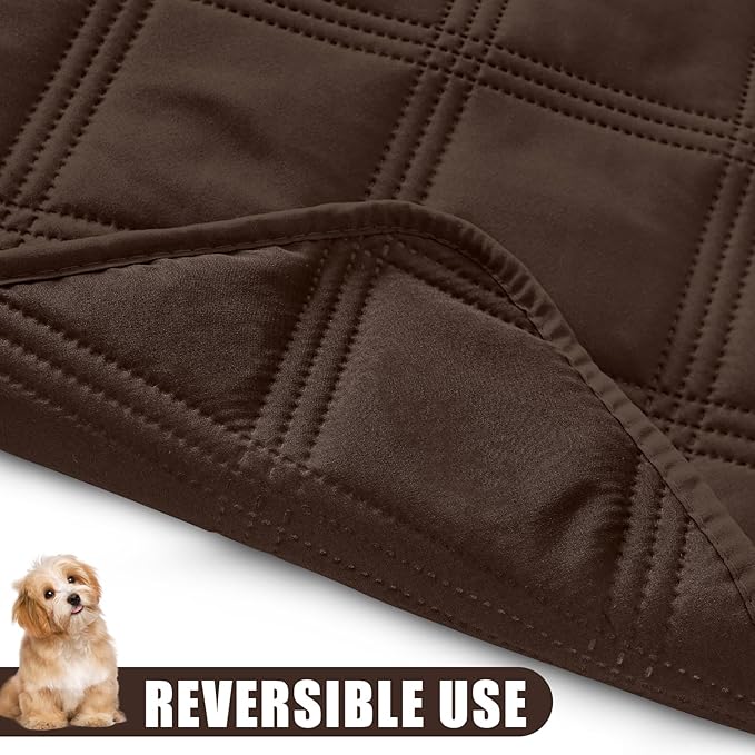 Smiry Waterproof Dog Bed Cover Blanket 52x82, Soft Reversible Pet Blanket, Washable Leakproof Cats Dogs Couch Cover for Sofa, Couch, Furniture, Lattice, Chocolate/Chocolate