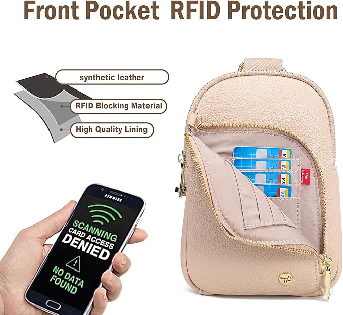 INICAT RFID Blocking Sling Bag Anti Theft Crossbody Bags Women Valentine's Day Gifts Travel Purses Vegan Leather